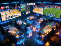 多画面体育赛事直播流媒体大厅实时转播场景